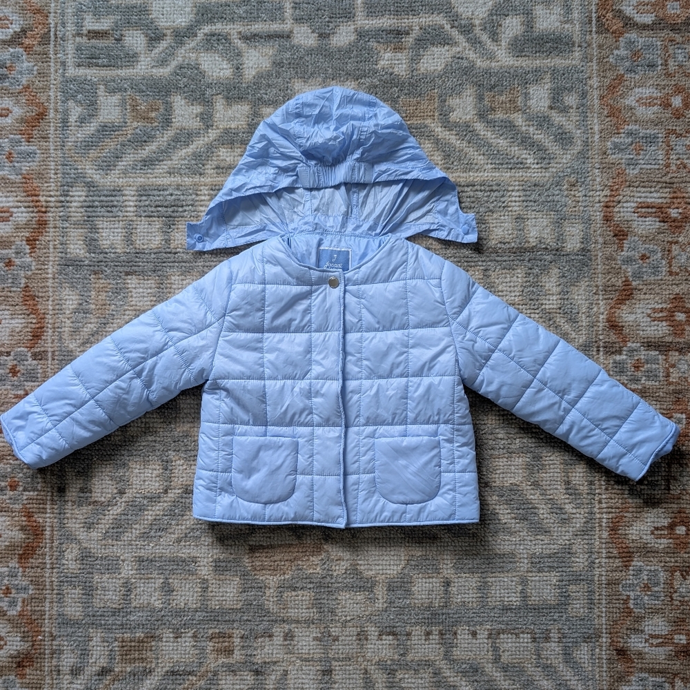 Like New Jacadi Light Blue Quilted Kids Jacket 3T